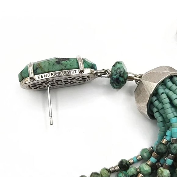 Kendra Scott Dove Statement Earrings in African Turquoise NWOT - Picture 4 of 8